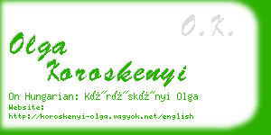 olga koroskenyi business card